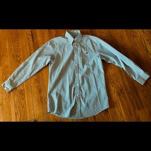Homestead Collection by Properly Tied green/white checked dress shirt, size XS
